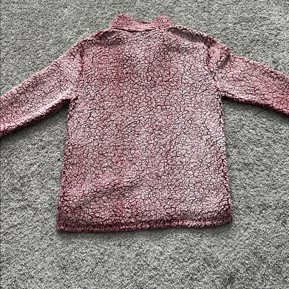 Harry Potter Hogwarts Burgundy Sherpa 1/4-Zip Pullover Sherpa Sweatshirt Youth S - Picture 8 of 8